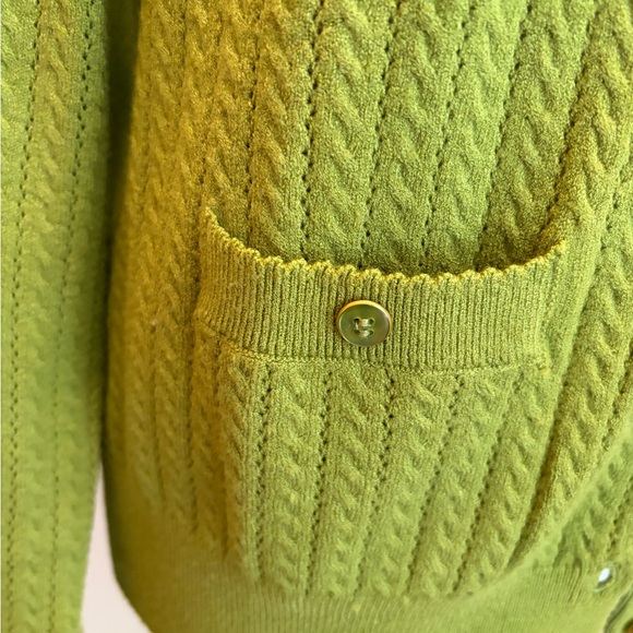 Olive Green Women's Cardigan Sweater. Excellent Condition Size M - Picture 6 of 11